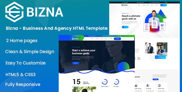 Bizna - Business And Agency HTML Template 44046555