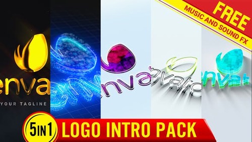Logo Intro Mega pack logo Reveal minimal logo opener Ident with free music and fx 44237783 [Video...