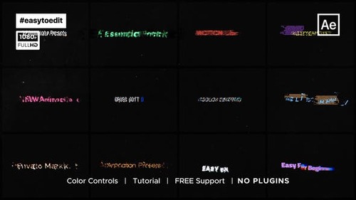 Glitch Text Animation Presets 44398870 [Videohive]