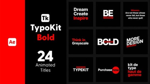 Typo Kit Bold Titles for After Effects 44479887 [Videohive]