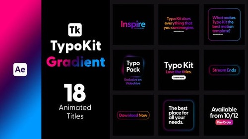 Typo Kit Gradient Titles for After Effects 44480076 [Videohive]