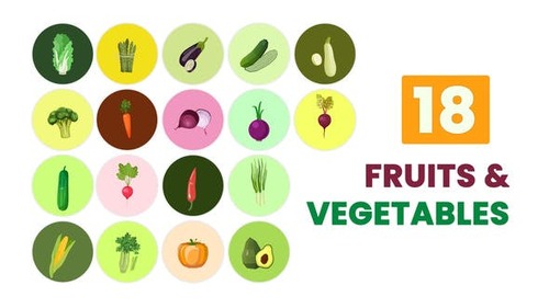Fruits And Vegetables Animated Element Pack After Effects Template 44499444 [Videohive]