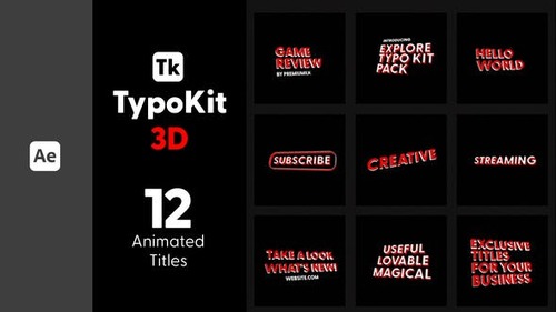 Typo Kit 3D Titles for After Effects 44506534 [Videohive]