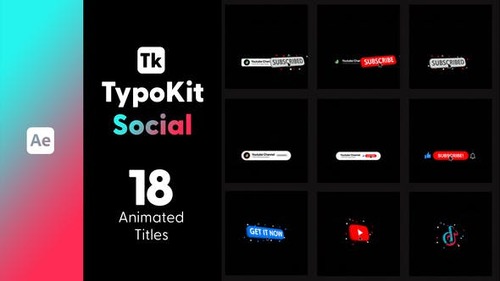 Typo Kit Social Titles for After Effects 44546045 [Videohive]