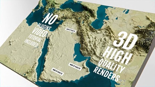 3D Physical Map - Middle East 44591299 [Videohive