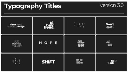 Typography Titles 3.0 | After Effects 44602202 [Videohive]