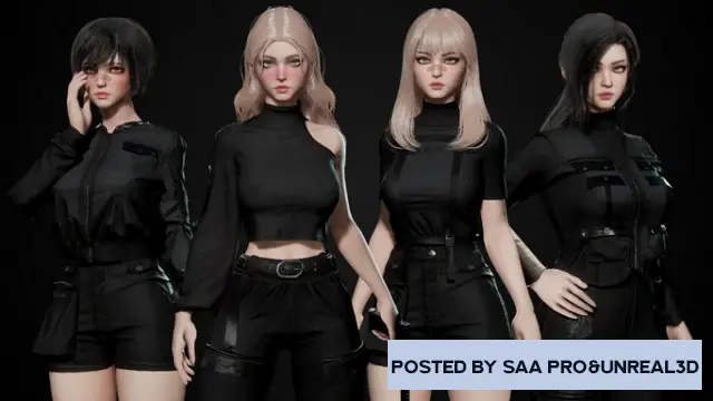 Unreal Engine Characters Techwear Girls v4.19-4.27, 5.0-5.1