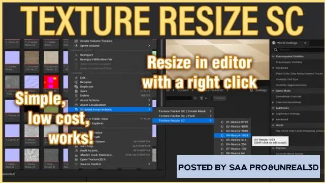 Unreal Engine Code Plugins Texture Resize SC v4.27, 5.0-5.1