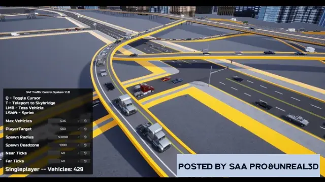 Unreal Engine Blueprints Traffic Control System v4.26-4.27, 5.0-5.1