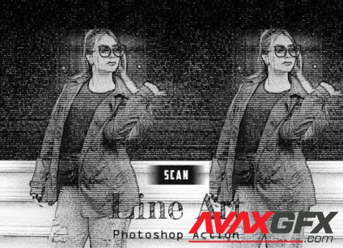 Scan Line Art Photoshop Action - 13480516