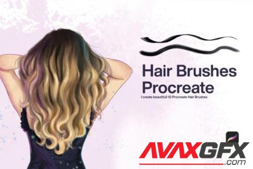 10 Hair Brushes Procreate - 13481492