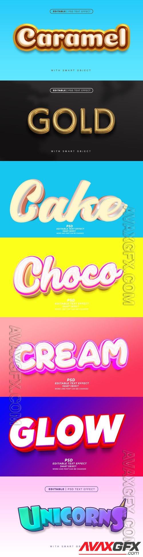 Psd style text effect editable set vol 406