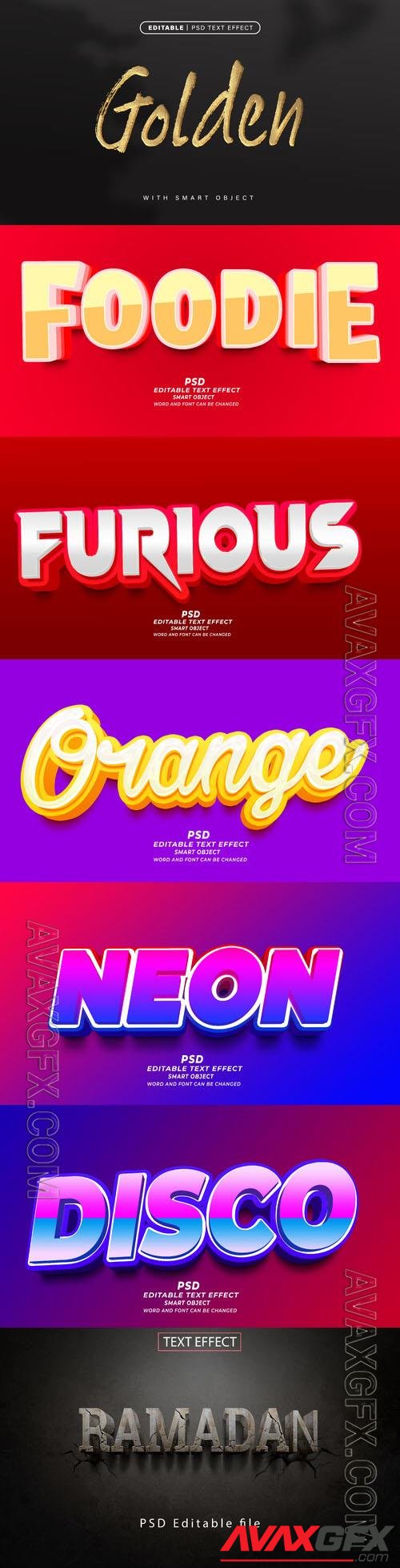 Psd style text effect editable set vol 404