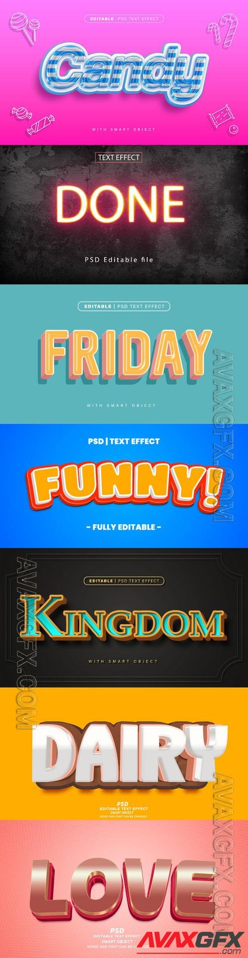 Psd style text effect editable set vol 401