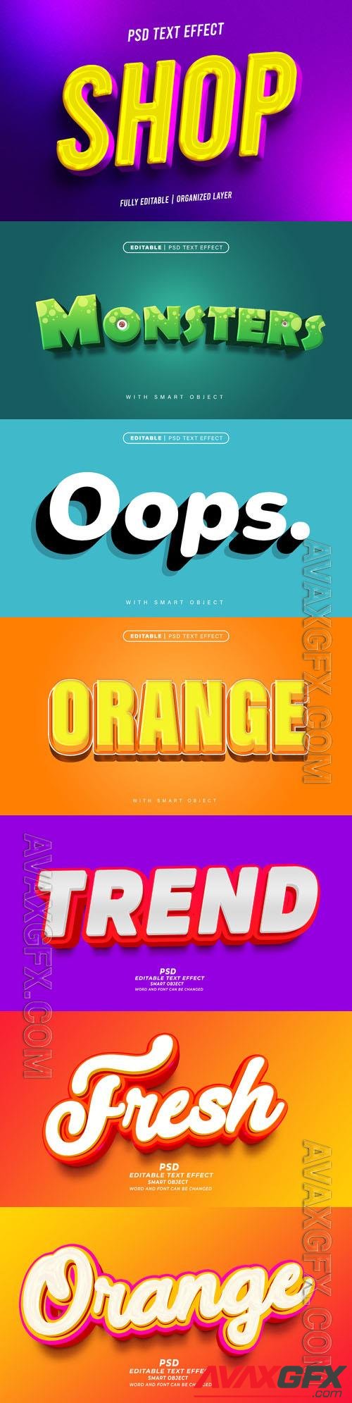 Psd style text effect editable set vol 400