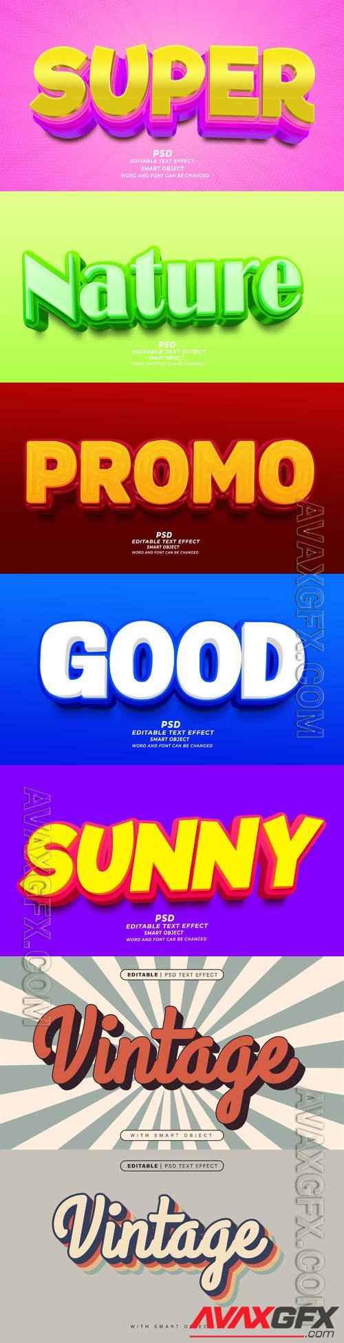 Psd style text effect editable set vol 399