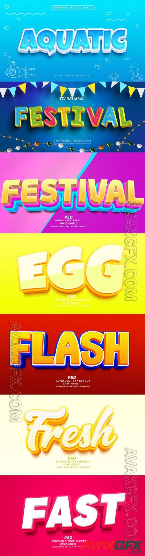 Psd style text effect editable set vol 397