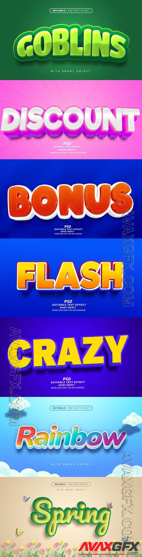 Psd style text effect editable set vol 396