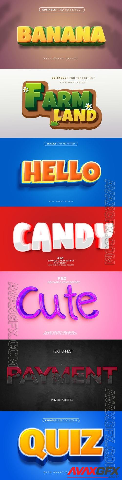 Psd style text effect editable set vol 395