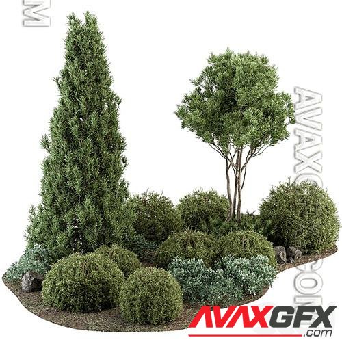 Garden Set Topiary and pine Plants – Outdoor Plants Set 410