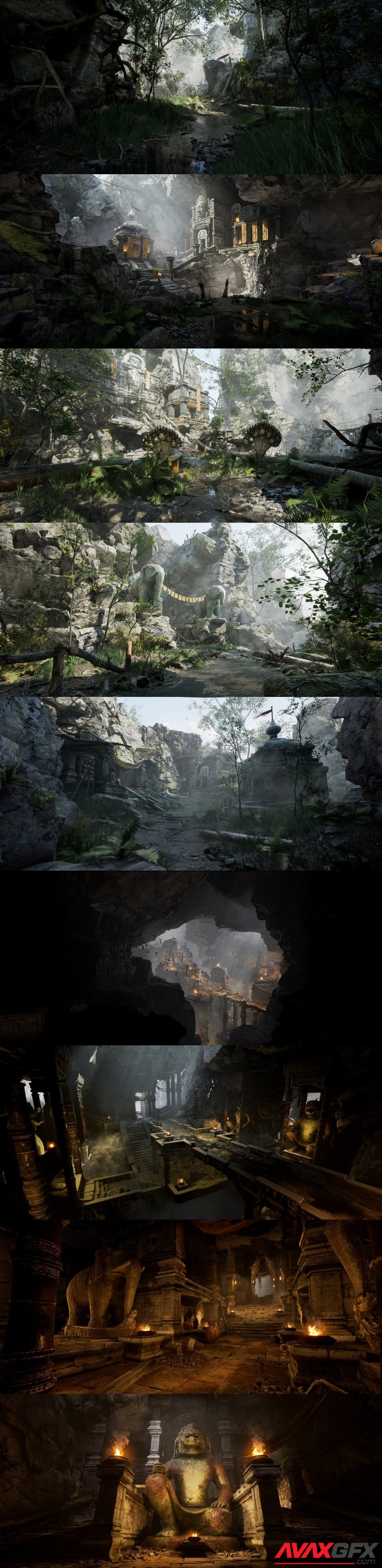 Ancient Temple Ruins - Mountains Environment