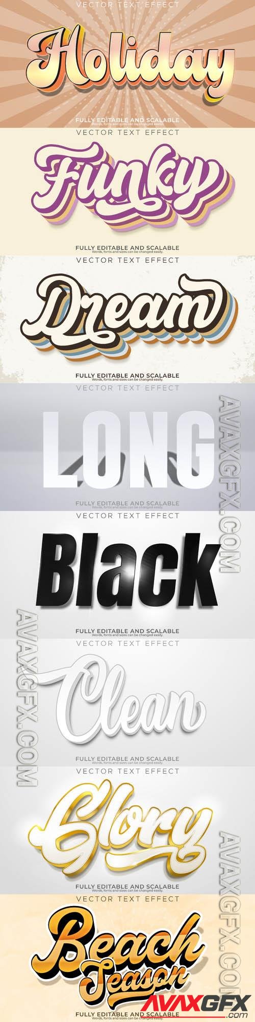 Vector 3d text editable, text effect font vol 164