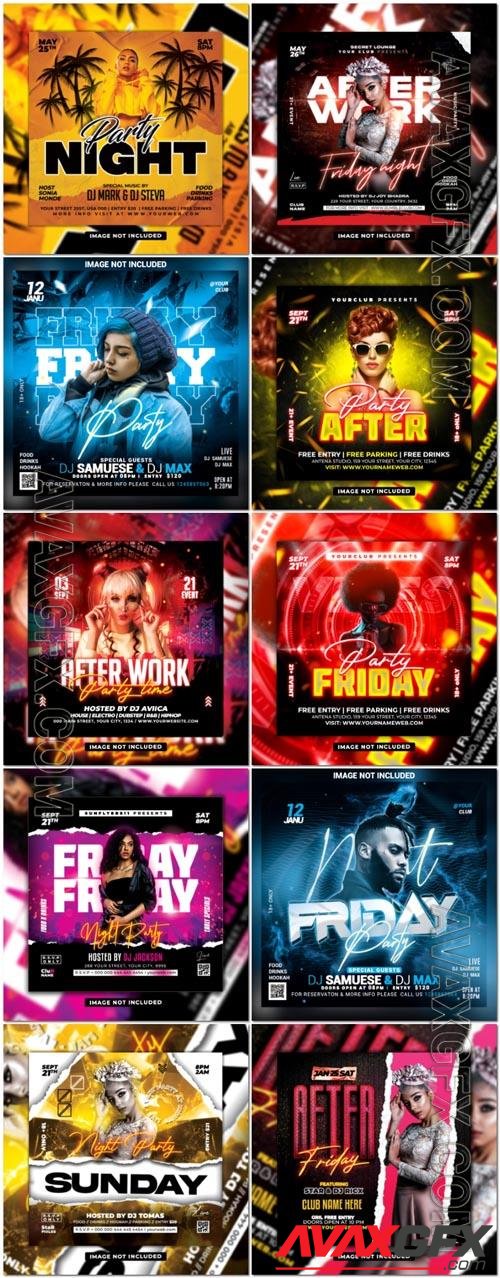 Flyer social media post, psd banner set vol 237