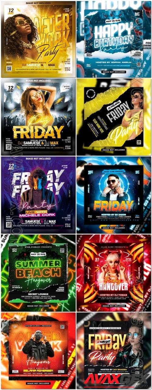 Flyer social media post, psd banner set vol 234