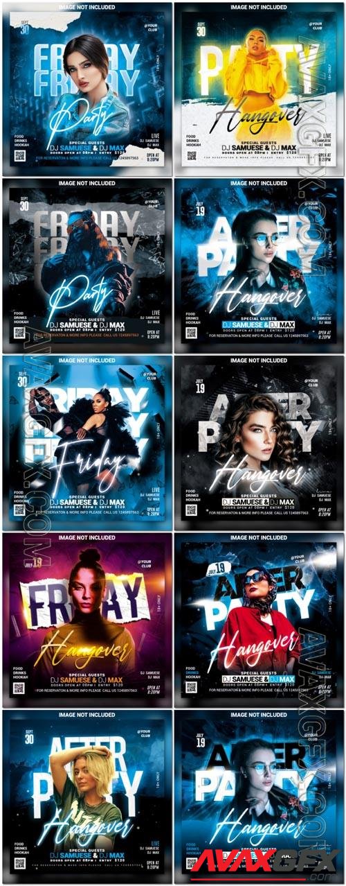 Flyer social media post, psd banner set vol 232