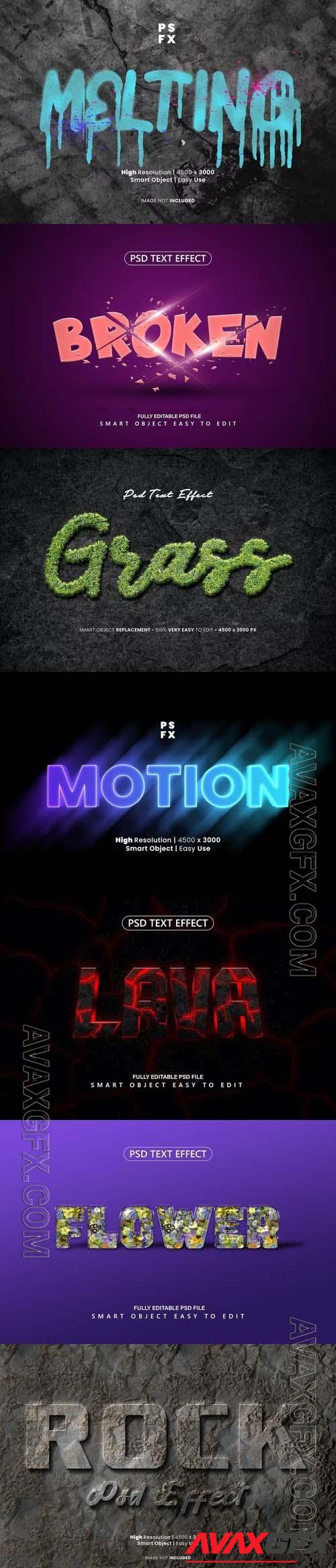 Psd style text effect editable set vol 407