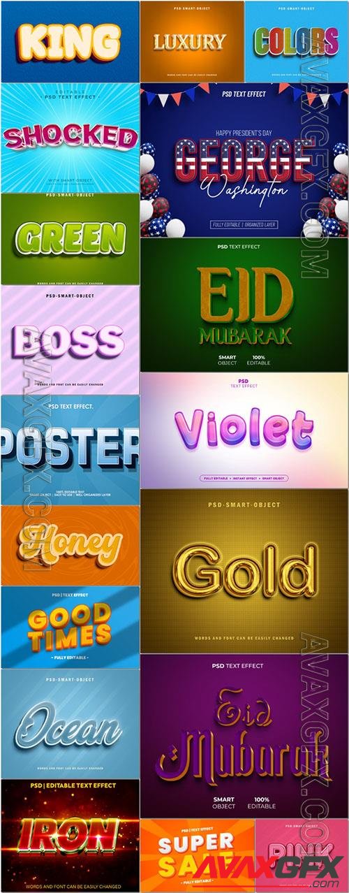 Psd style text effect editable set vol 409