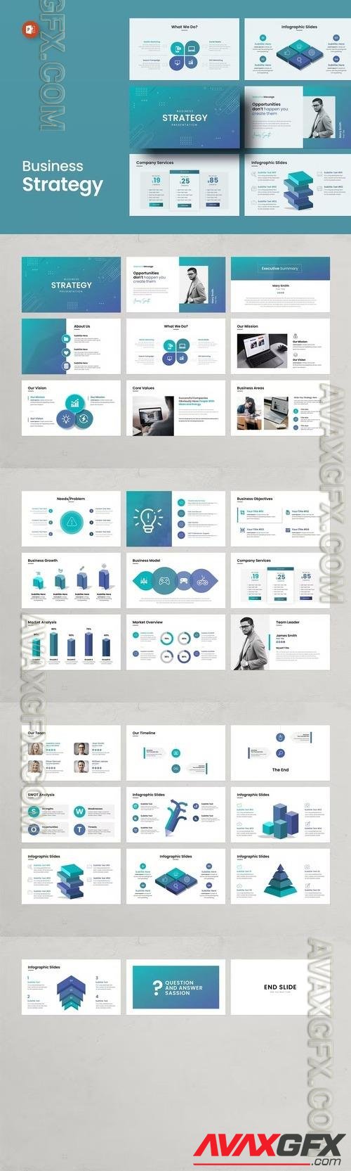 Business Strategy PowerPoint Presentation Template [PPTX]