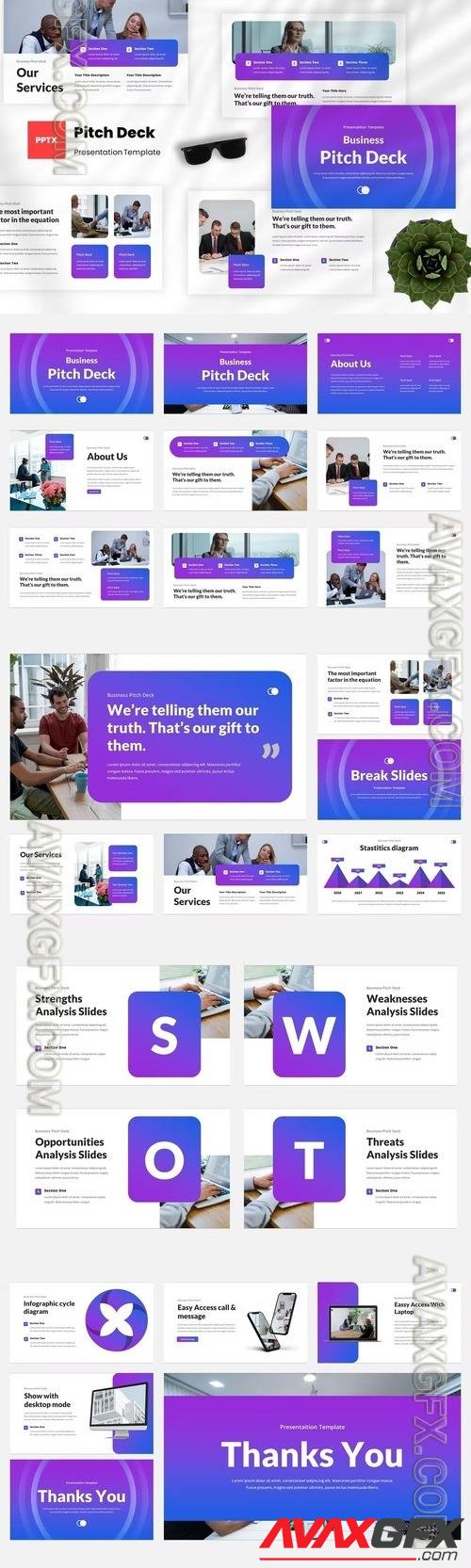 Business Pitch Deck Powerpoint Template [PPTX]