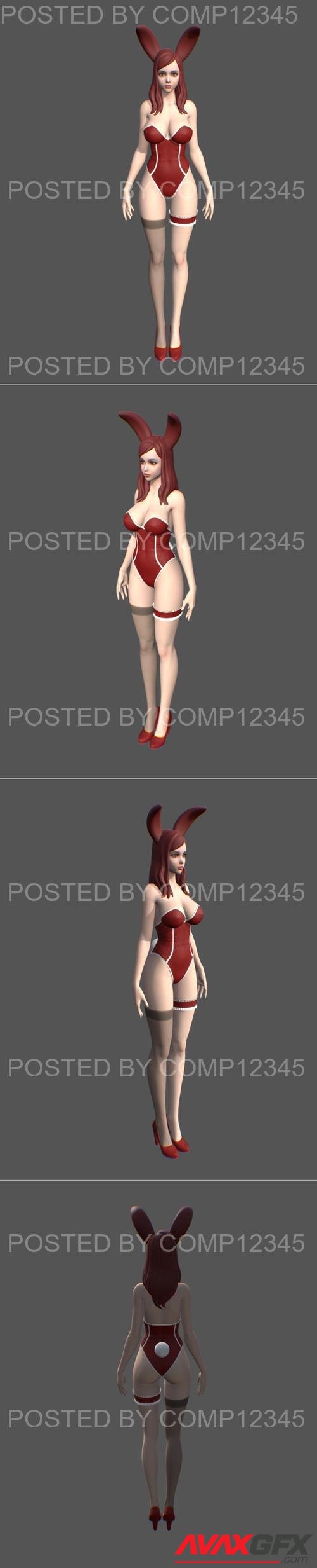 Bunny girl easter sketch 3D Print