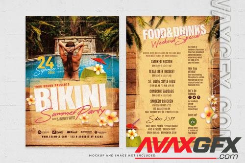 PSD tropical beach bikini party event flyer template