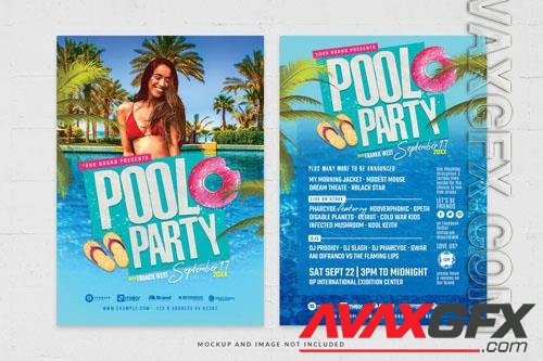 PSD splash pool party poolside event flyer template