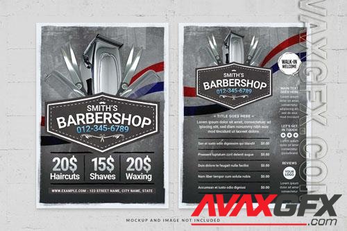 PSD hair trimmer scissor barber shop gray flyer template