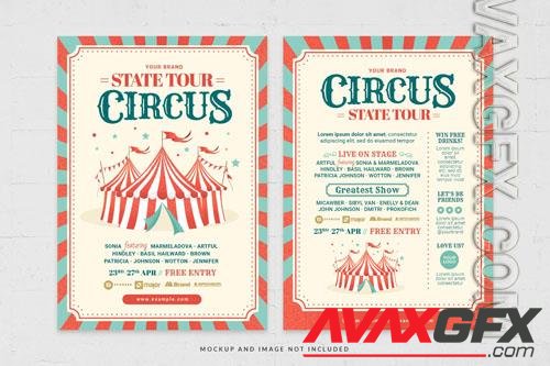 PSD circus party event flyer template in for carnival celebration