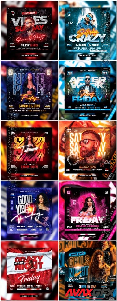 Flyer social media post, psd banner set vol 246