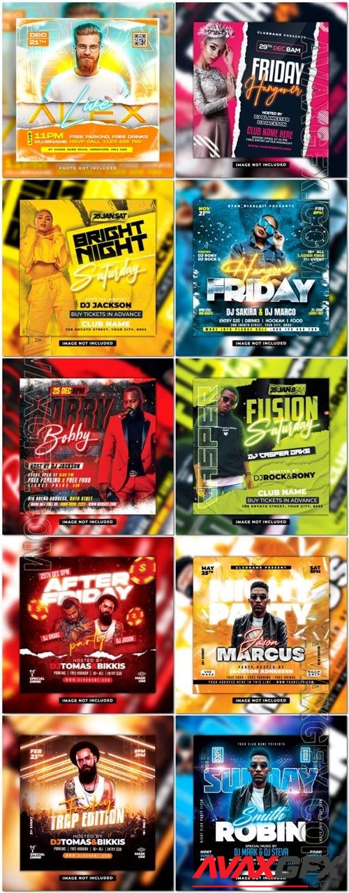 Flyer social media post, psd banner set vol 245