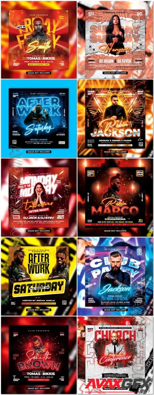 Flyer social media post, psd banner set vol 242