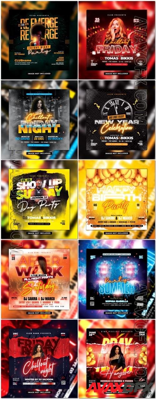 Flyer social media post, psd banner set vol 240