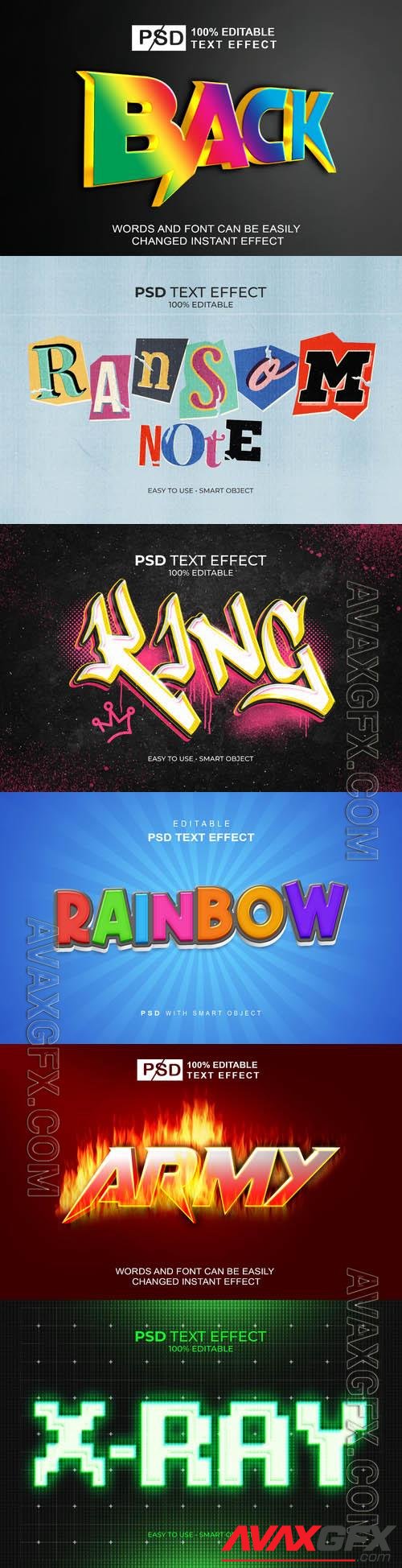 Psd style text effect editable set vol 415