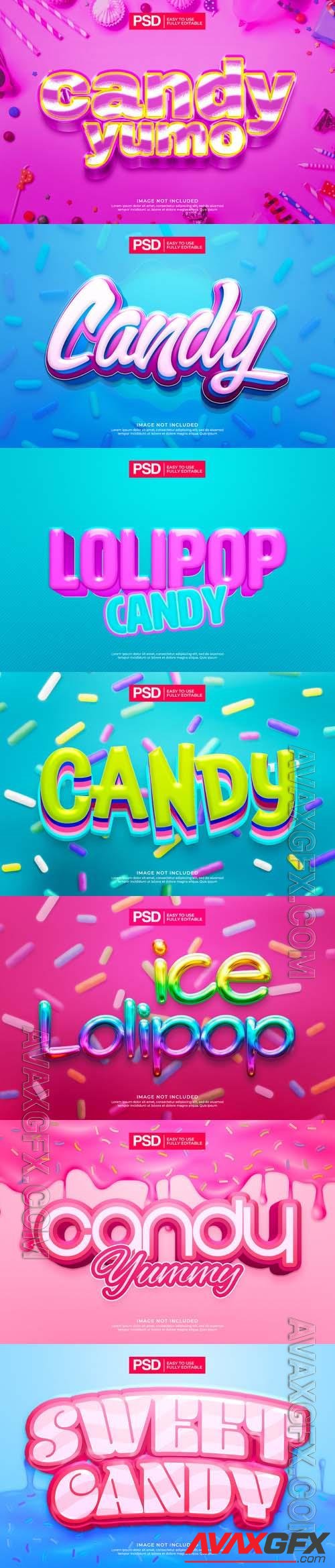 Psd style text effect editable set vol 413