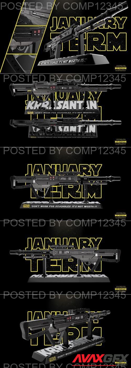 Star Wars - Black Krrsantan Wookie Rifle 3D Print