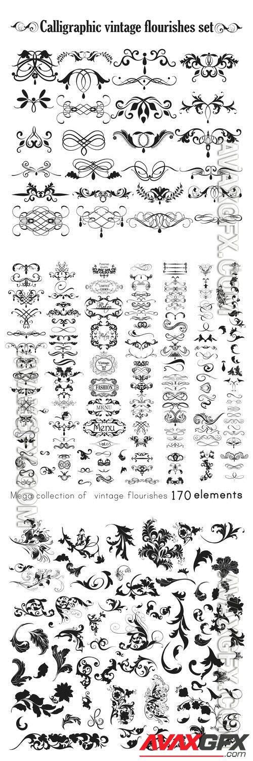 Ornaments collection, vector decorative elements