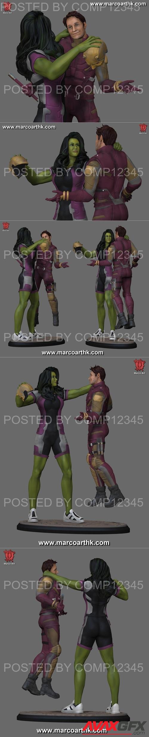 Marco Art - SheHulk and Daredevil 3D Print