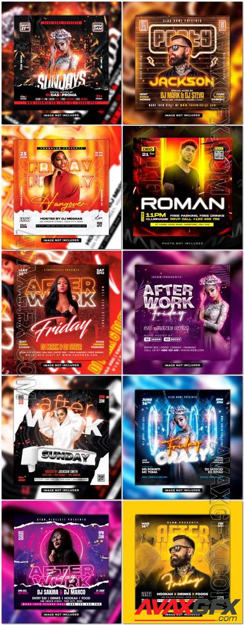 Flyer social media post, psd banner set vol 250