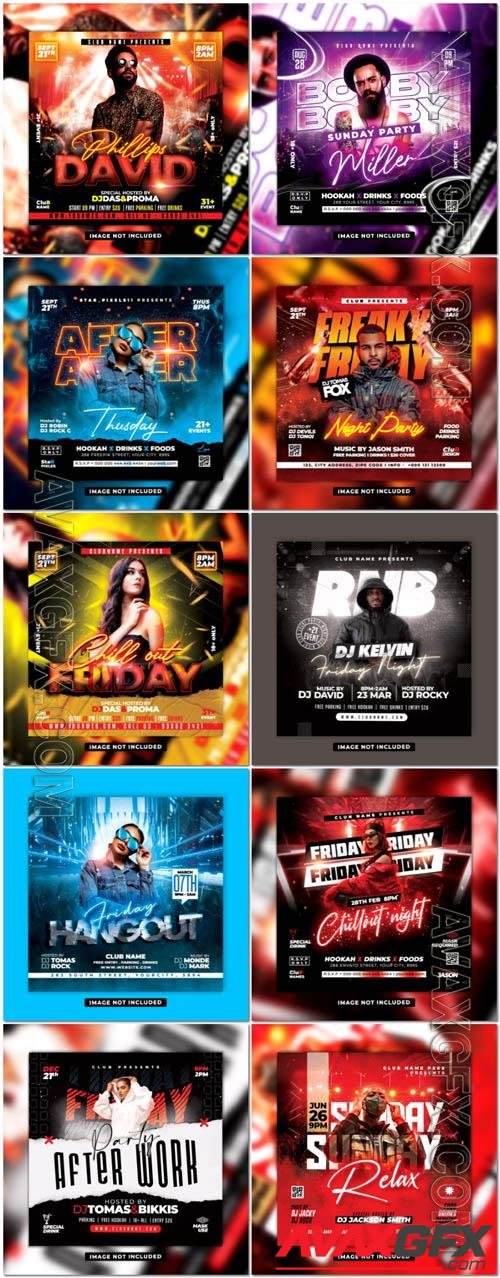 Flyer social media post, psd banner set vol 249