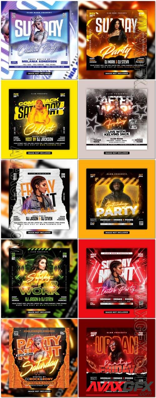 Flyer social media post, psd banner set vol 248